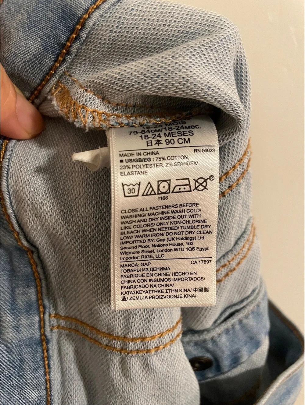 Baby-Gap Blue Denim Trucker Jacket for Toddlers 18-24 Months Mini Streetwear